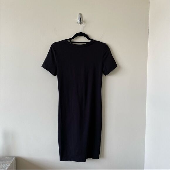 Theory-Black Knot Tee Mini Dress (Size:Small) - Picture 3 of 9